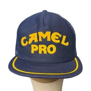 Camel Pro Racing Vintage Hat Puffy Print Trucker Cap Snapback Made In USA
